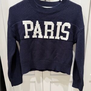 GB Girls Navy and Cream Knit Top